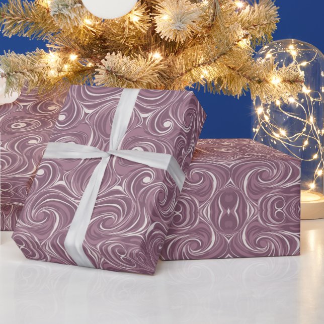 Papel De Regalo Patrón geométrico | Remolino de lavanda (Vacaciones)