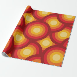 Papel De Regalo Patrón geométrico retro de círculos groovy de los