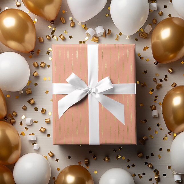 Papel De Regalo Patrón geométrico rosa dorado (Subido por el creador)