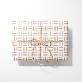 Papel de Regalo Patrón Geométrico Rosa Líneas Boho