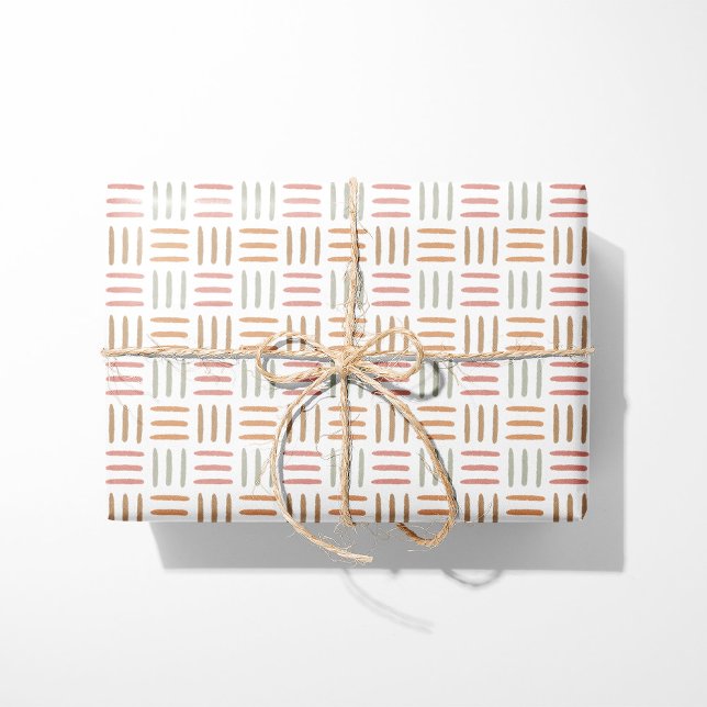 Papel de Regalo Patrón Geométrico Rosa Líneas Boho (Subido por el creador)