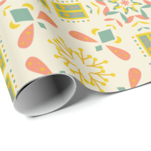 Papel De Regalo Patrón geométrico sin fisuras con amarillo, rosa