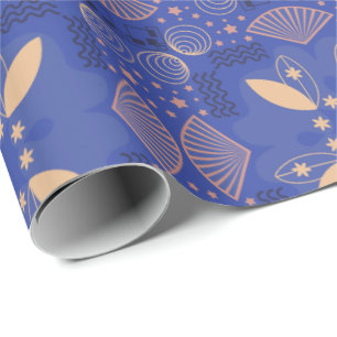 Papel De Regalo Patrón geométrico sin fisuras con formas florales 