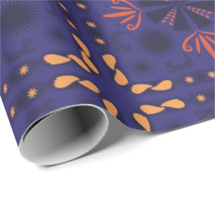 Papel De Regalo Patrón geométrico sin fisuras con naranja y rojo 