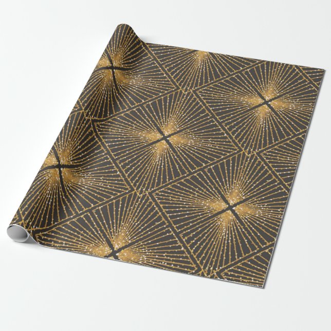 Papel De Regalo Patrón Geométrico Sin Marea Art Deco. Elegante Wal (Desenrollado)