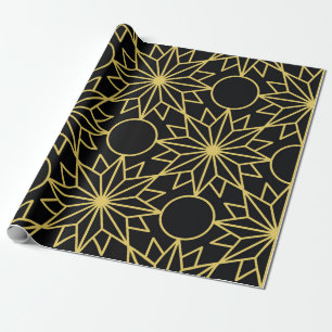 Papel De Regalo Patrón geométrico sin soldadura con wi dorado esti