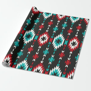 Papel De Regalo Patrón geométrico tribal de color sin fisuras. Étn