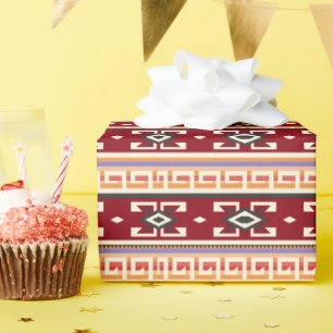 Papel De Regalo Patrón geométrico tribal nativo americano