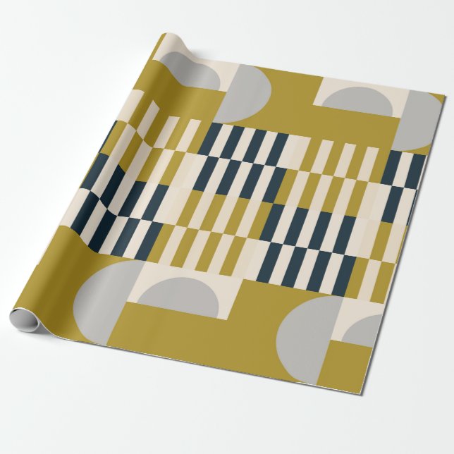 Papel De Regalo Patrón geométrico uniforme abstracto moderno con u (Desenrollado)