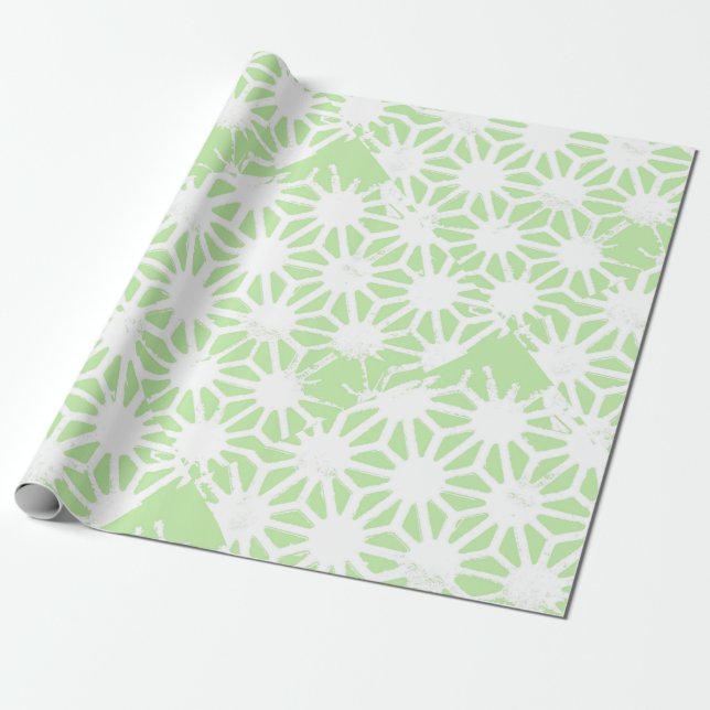 Papel De Regalo Patrón geométrico verde de Apple (Desenrollado)