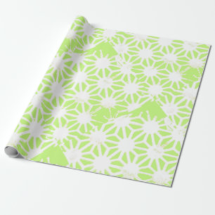 Papel De Regalo Patrón geométrico verde limón