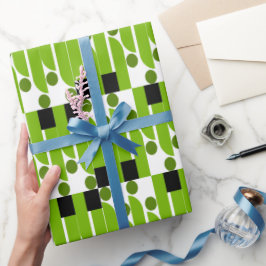 Papel De Regalo Patrón geométrico verde moderno