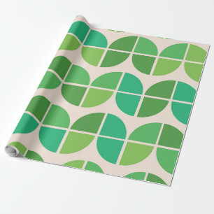 Papel De Regalo Patrón geométrico verde moderno de mediados de sig