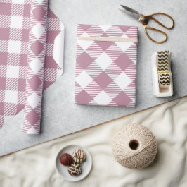 Papel De Regalo Patrón Gingham de Navidades rosados