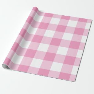 Papel De Regalo Patrón Gingham rosa claro