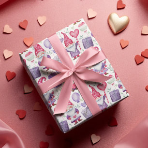Papel De Regalo Patrón Gnome del tema de San Valentín