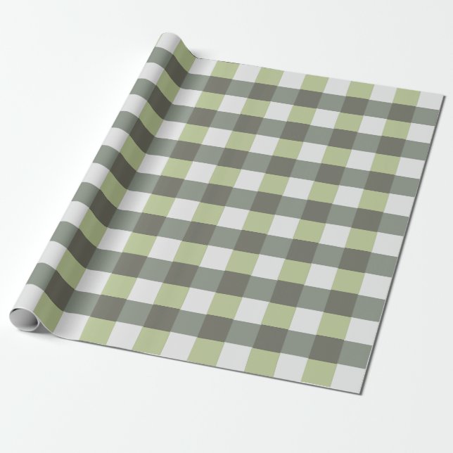 Papel De Regalo Patrón gris verde trenzado gráfico (Desenrollado)