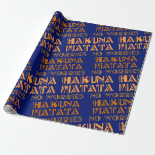 Papel De Regalo Patrón Hakuna Matata, sin preocupaciones en swahil