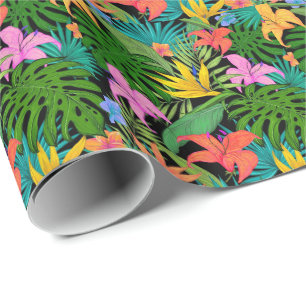 Papel De Regalo Patrón hawaiano de hojas tropicales