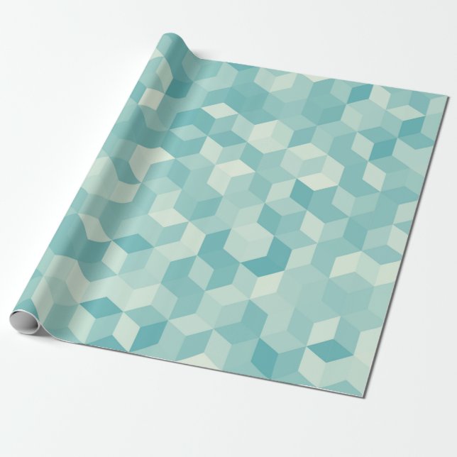 Papel De Regalo Patrón hexagonal azul claro sin fisuras (Desenrollado)