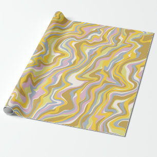 Papel De Regalo Patrón Hippie 70 Green Marble Liquid Swirl Boho