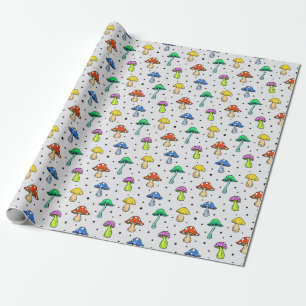 Papel De Regalo Patrón hippie de hongos coloridos