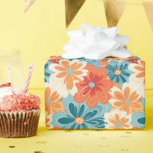 Patrón hippie floral retro Groovy colorido