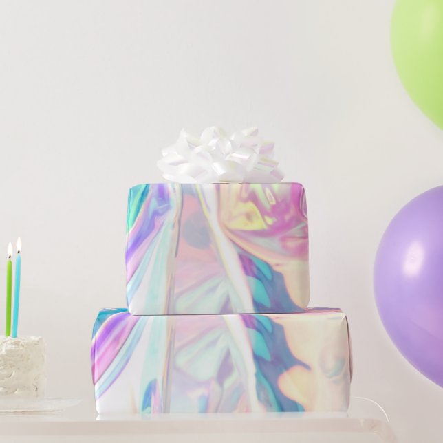 Papel De Regalo Patrón holográfico de irlandescencia (Regalos de fiesta)