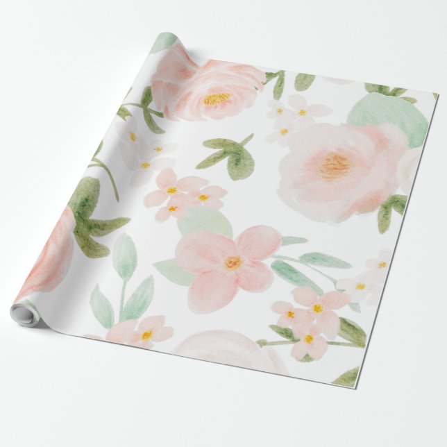 PAPEL DE REGALO PATRÓN INALÁMBRICO FLORAL (Desenrollado)