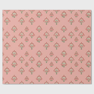 Papel De Regalo Patrón indio sobre fondo rosado