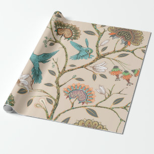 Papel De Regalo Patrón ininterrumpido beige con flores estilizada