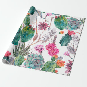 Papel De Regalo Patrón ininterrumpido de acuarela natural exótica