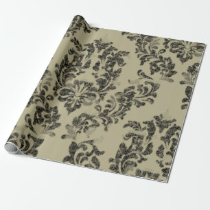 Papel De Regalo Patrón ininterrumpido de damasco de época