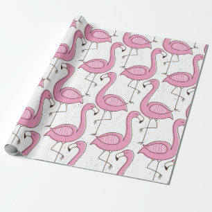 Papel De Regalo Patrón ininterrumpido de flamencos, diseño exótico