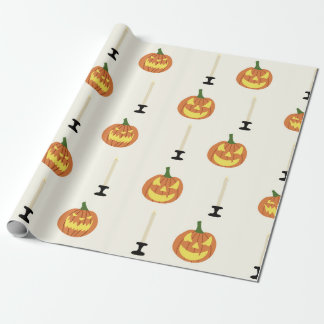 Papel De Regalo Patrón ininterrumpido de Halloween con calabazas y