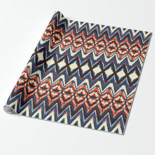 Papel De Regalo Patrón ininterrumpido de Ikat. impresión de timbre