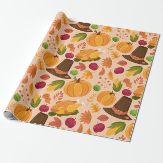 Papel De Regalo Patrón ininterrumpido de otoño, textura personaliz