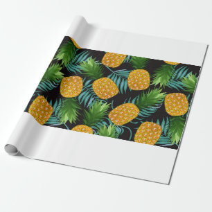 Papel De Regalo Patrón ininterrumpido de piña con hojas de palma e