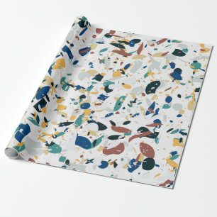 Papel De Regalo Patrón ininterrumpido de Terrazzo. Diseño abstract