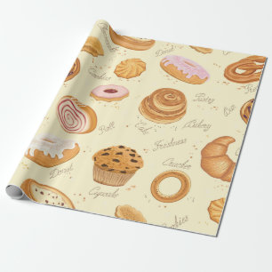 Papel De Regalo Patrón inmaculado con diferentes bollería