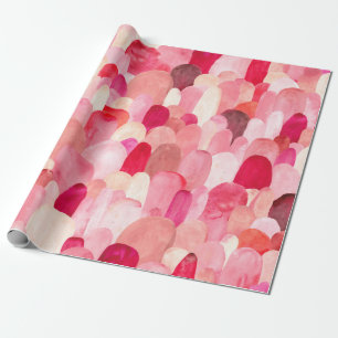 Papel De Regalo Patrón inmaculado de puntos rosas, rojos y beige.