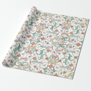 Papel De Regalo Patrón inmaculado de vintage con adorno de arte de