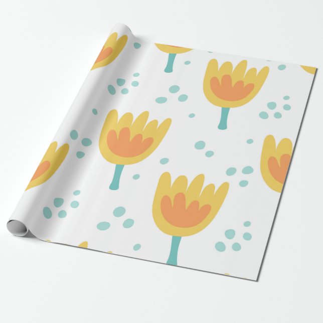 Papel De Regalo Patrón inmaculado, lindos patrones de flores70 (Desenrollado)