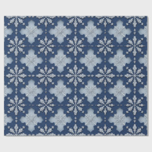 Papel De Regalo Patrón Intrincado de Copo de Nieve