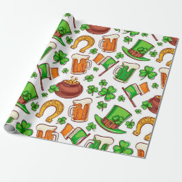 Papel De Regalo Patrón irlandés divertido