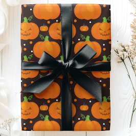 Papel De Regalo Patrón Jack O'Lantern de Halloween