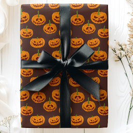 Papel De Regalo Patrón Jack O'Lanterns de la calabaza de Halloween