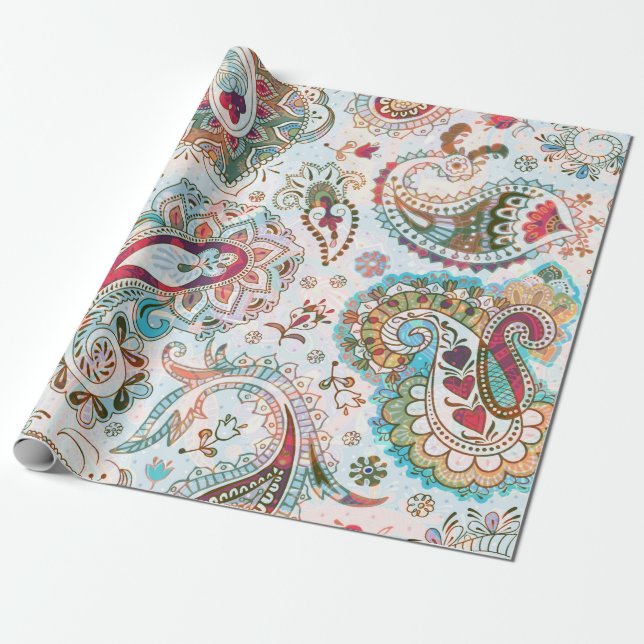 Papel De Regalo Patrón Jacobean sin fisuras. Fondo de las flores,  (Desenrollado)