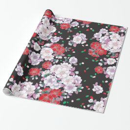 Papel De Regalo Patrón japonés rosado Sakura fina vintage