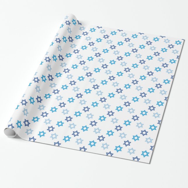 Papel De Regalo Patrón judío de la estrella de David (Desenrollado)